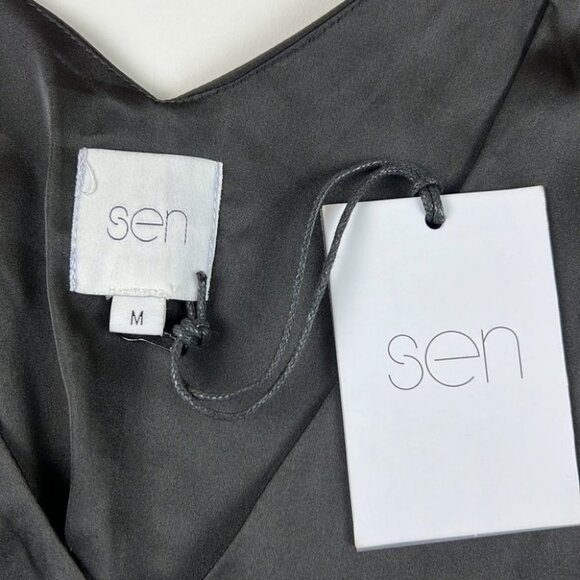 NWT SEN Dramatic Black Tunic Asymetric Dress side Medium - Picture 9 of 11